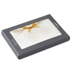 Hallmark Embossed White Pinecones Boxed Christmas Cards, Pack Of 12