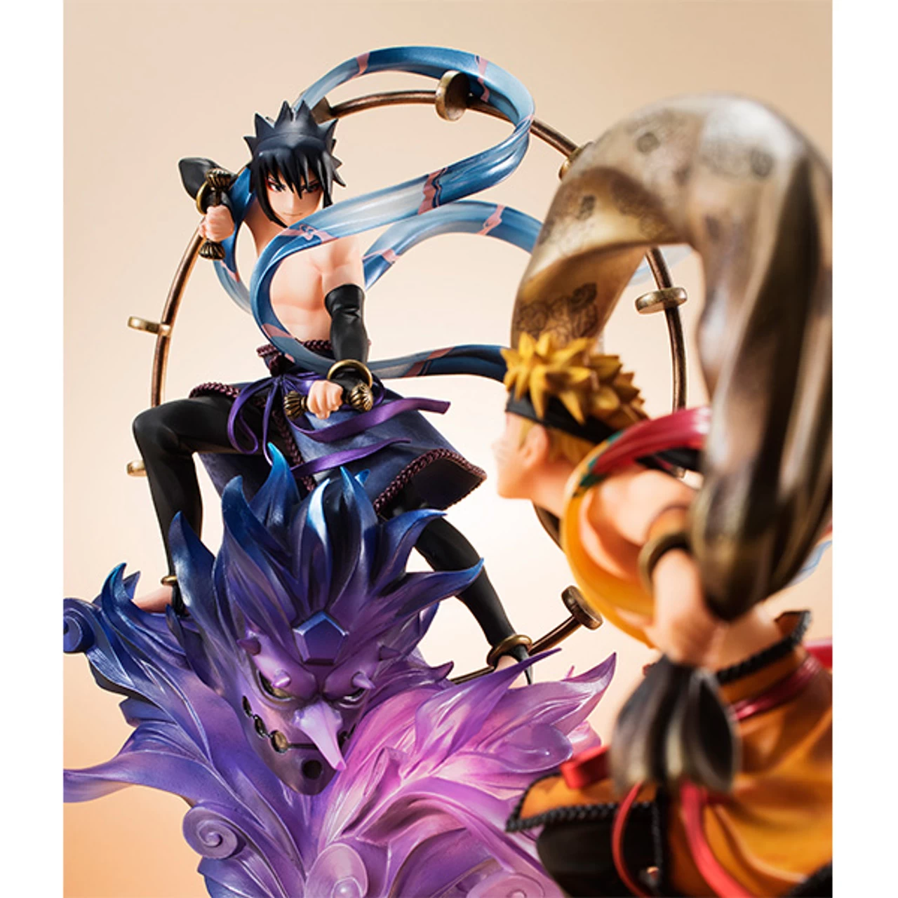MegaHouse G.E.M. Series Remix Naruto Shippuden Uzumaki Fujin & Sasuke Uchiha Raijin SET PVC Figure (Completed) - Image 14