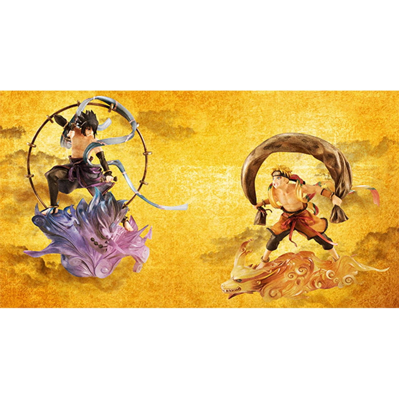 MegaHouse G.E.M. Series Remix Naruto Shippuden Uzumaki Fujin & Sasuke Uchiha Raijin SET PVC Figure (Completed) - Image 16