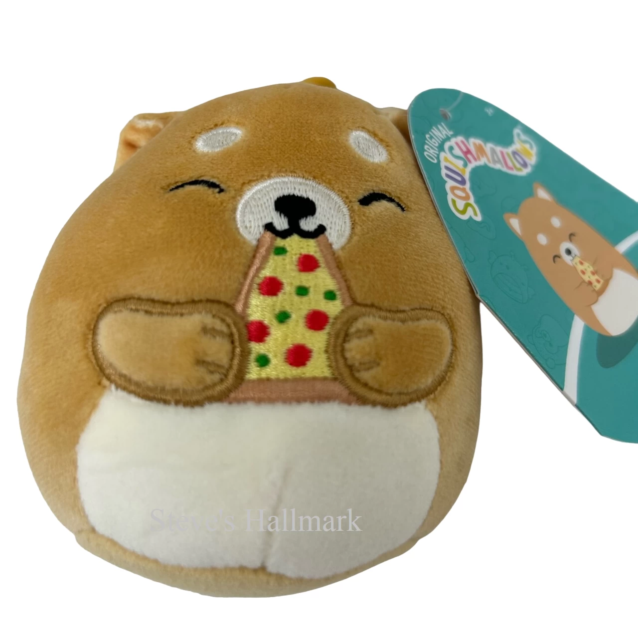 Squishmallow Angie The Shiba Inu With Pizza I Got That 3.5" Clip Stuffed Plush By Kelly Toy