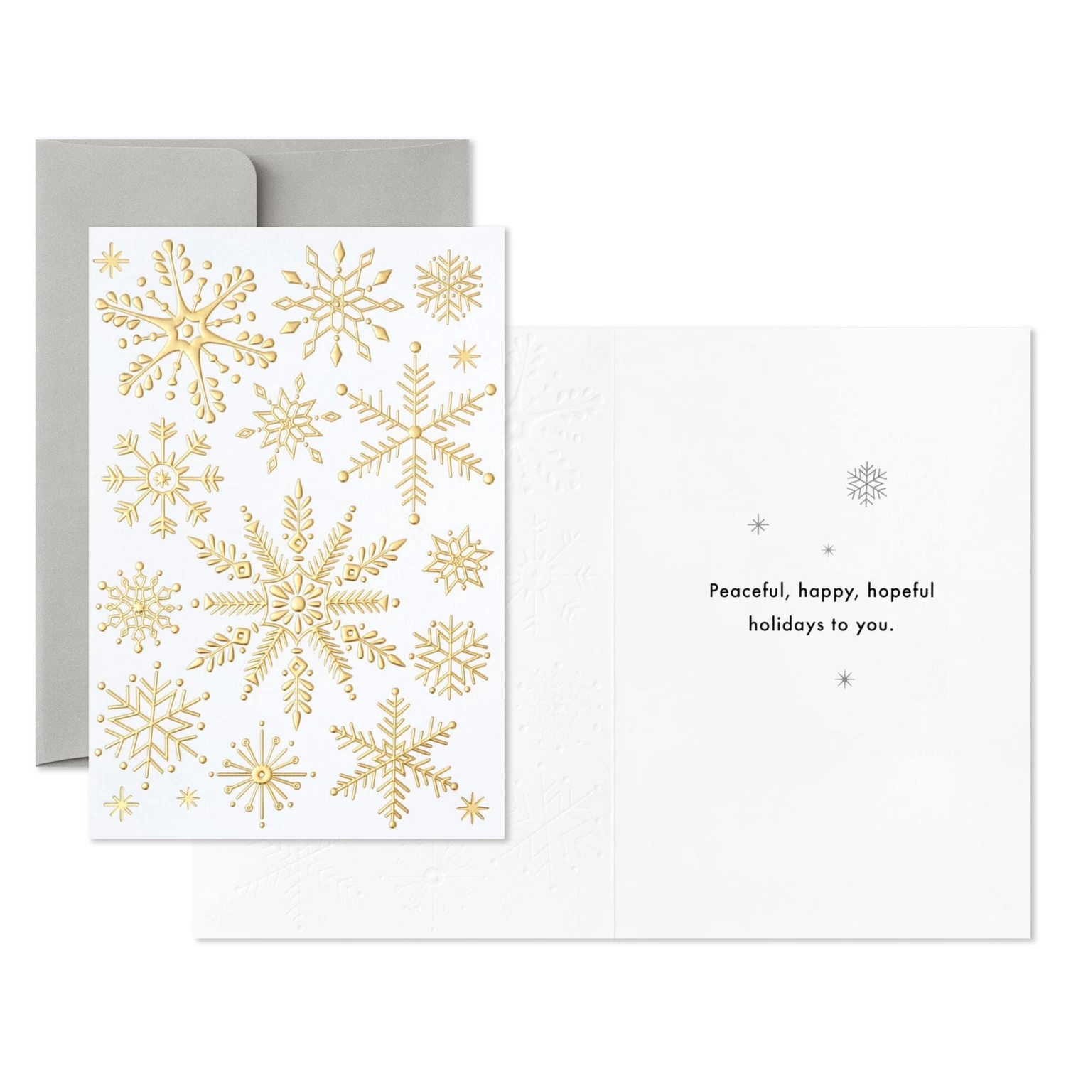 Hallmark Gold Snowflakes Packaged Christmas Cards, Set Of 5 - Image 2