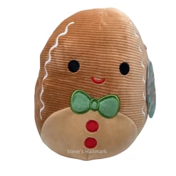 Christmas Squishmallow Jordan Corduroy Gingerbread With Bowtie 8" Stuffed Plush By Kelly Toy