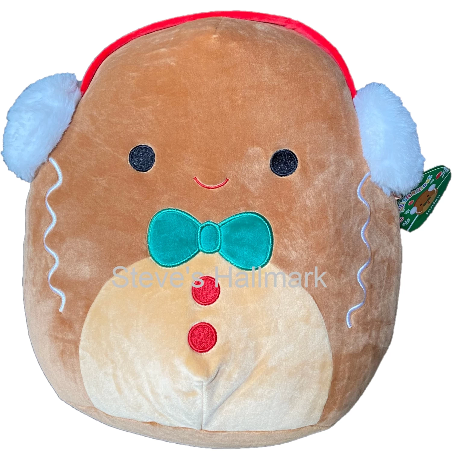 Christmas Squishmallow Jordan The Gingerbread Boy 12" Stuffed Plush By Kelly Toy