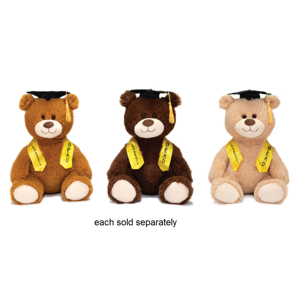 Congrats Grad 14" Graduation Bear With Golden Sash Stuffed Plush